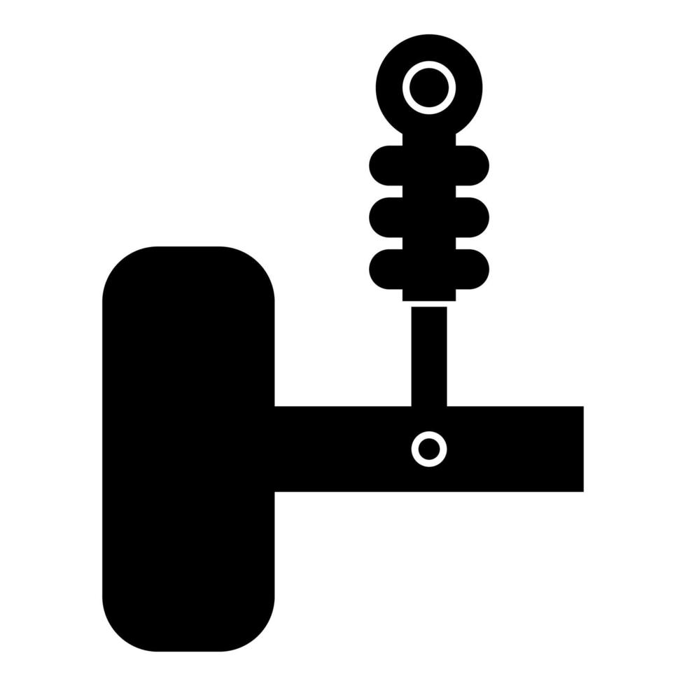 sospensione automobilistica ammortizzatore pneumatico molla pneumatica auto parte icona colore nero illustrazione vettoriale immagine stile piatto