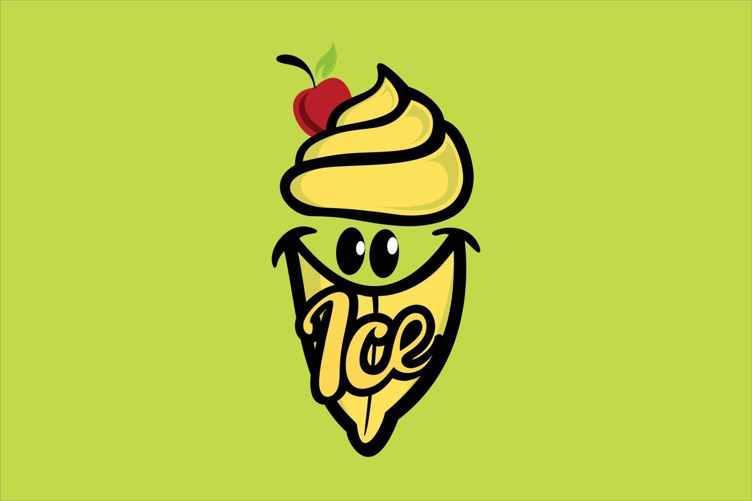 Il logo della crema al gusto di banana sembra delizioso vettore