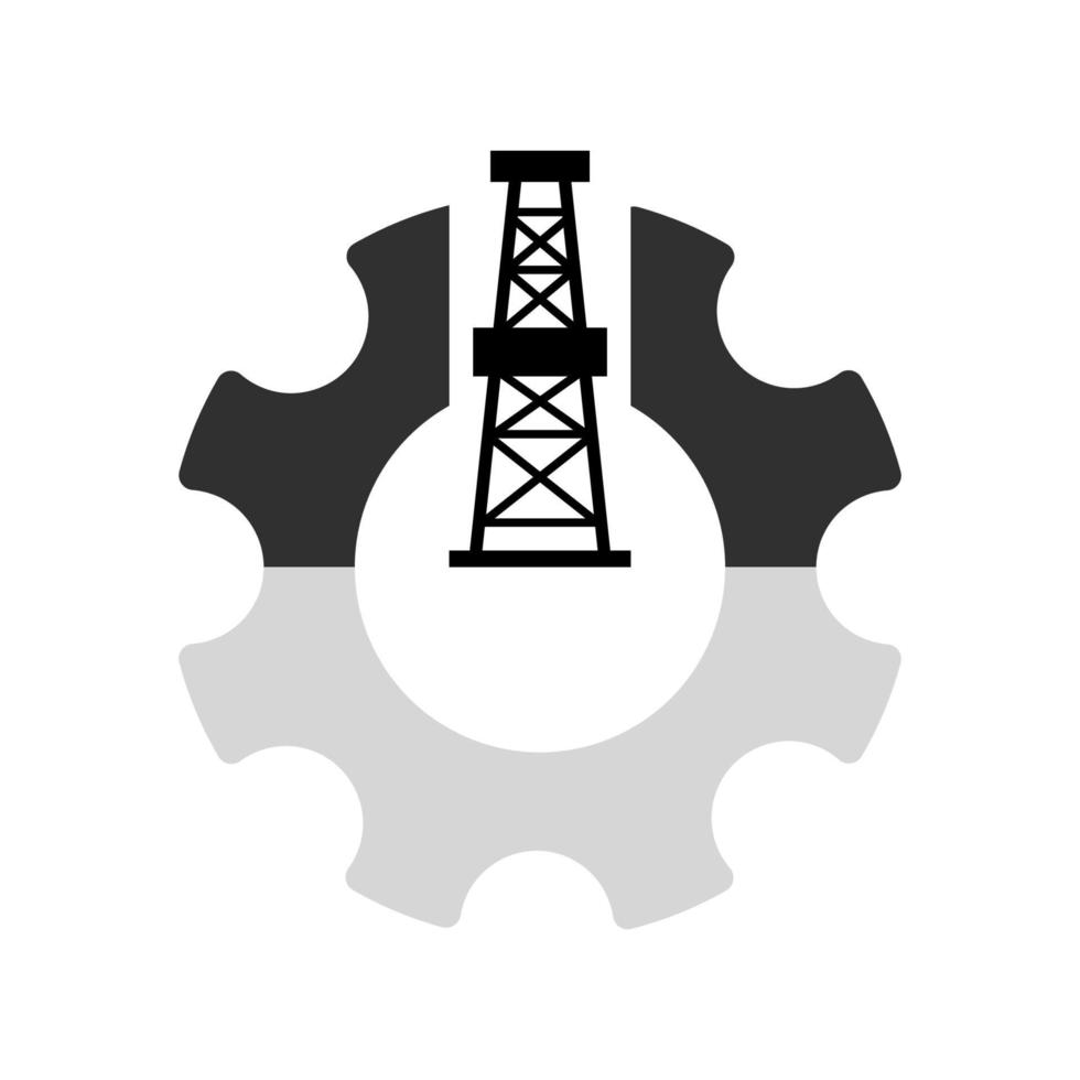 icona di trivellazione petrolifera. icona della ruota dentata. vettore