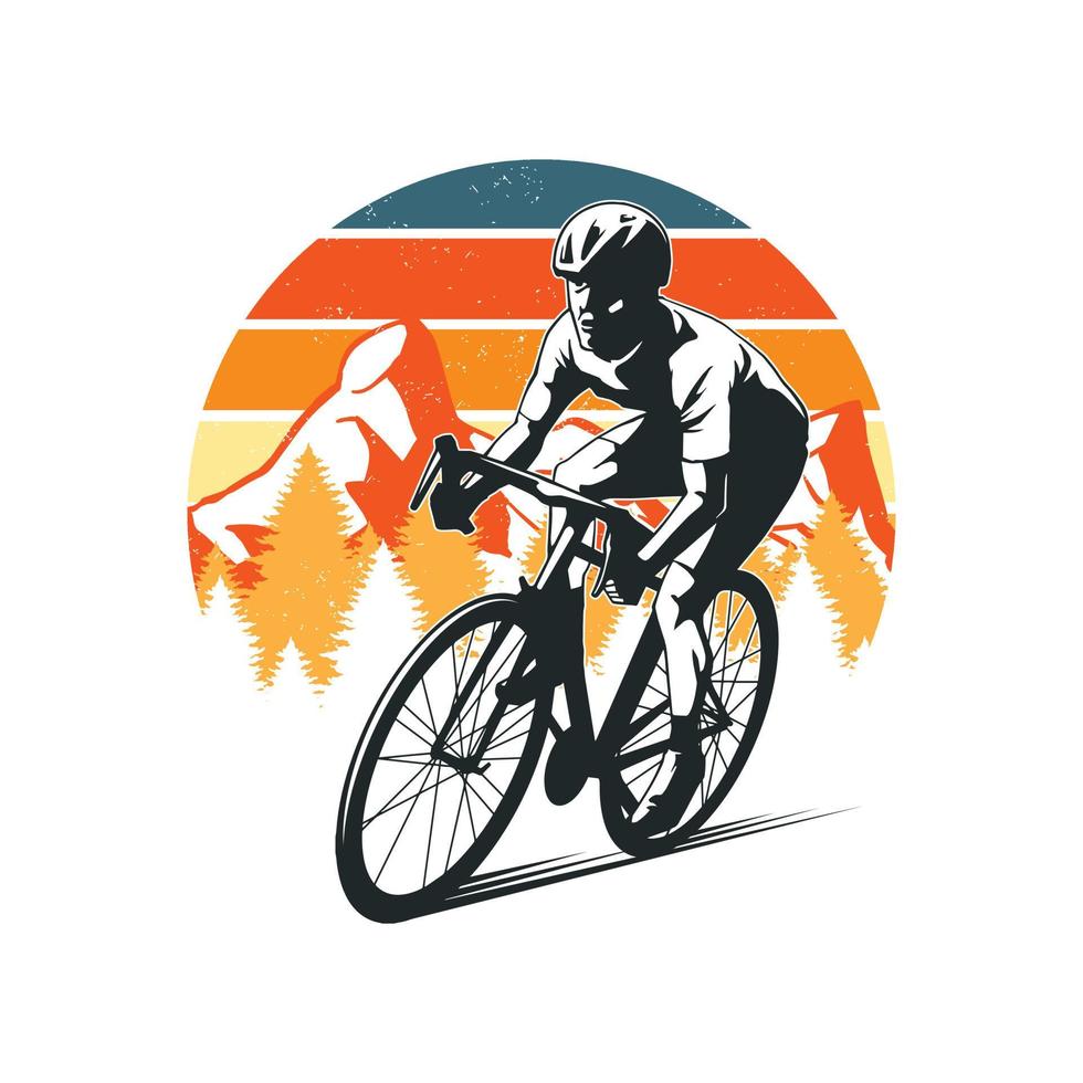illustrazione di sport in bicicletta vettore