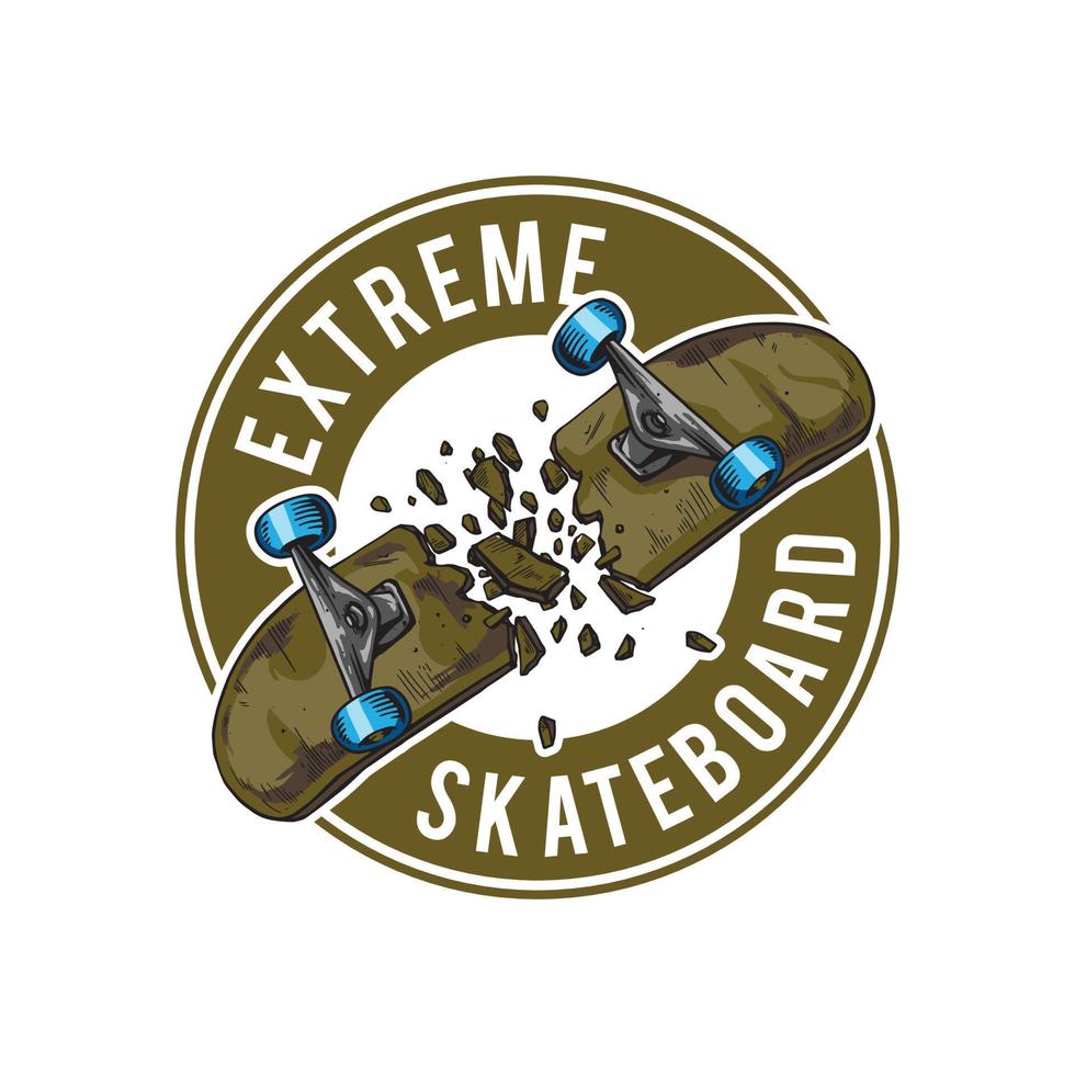 skateboard per emblema, logo e badge vettore