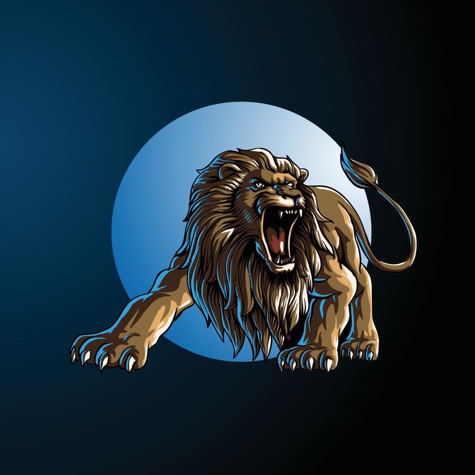illustrazione vettoriale di leone animale selvatico