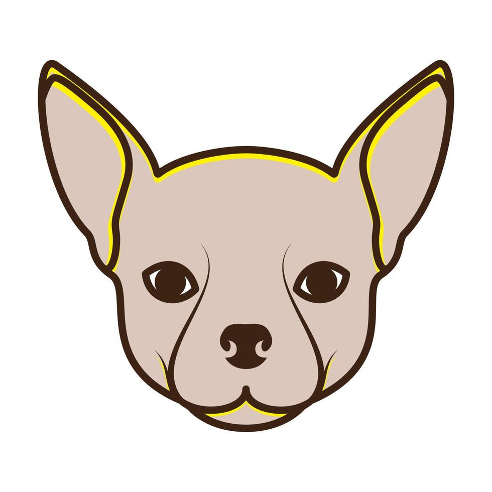 testa di animale colorato pembroke welsh corgi cane logo design icona vettore simbolo grafico illustrazione
