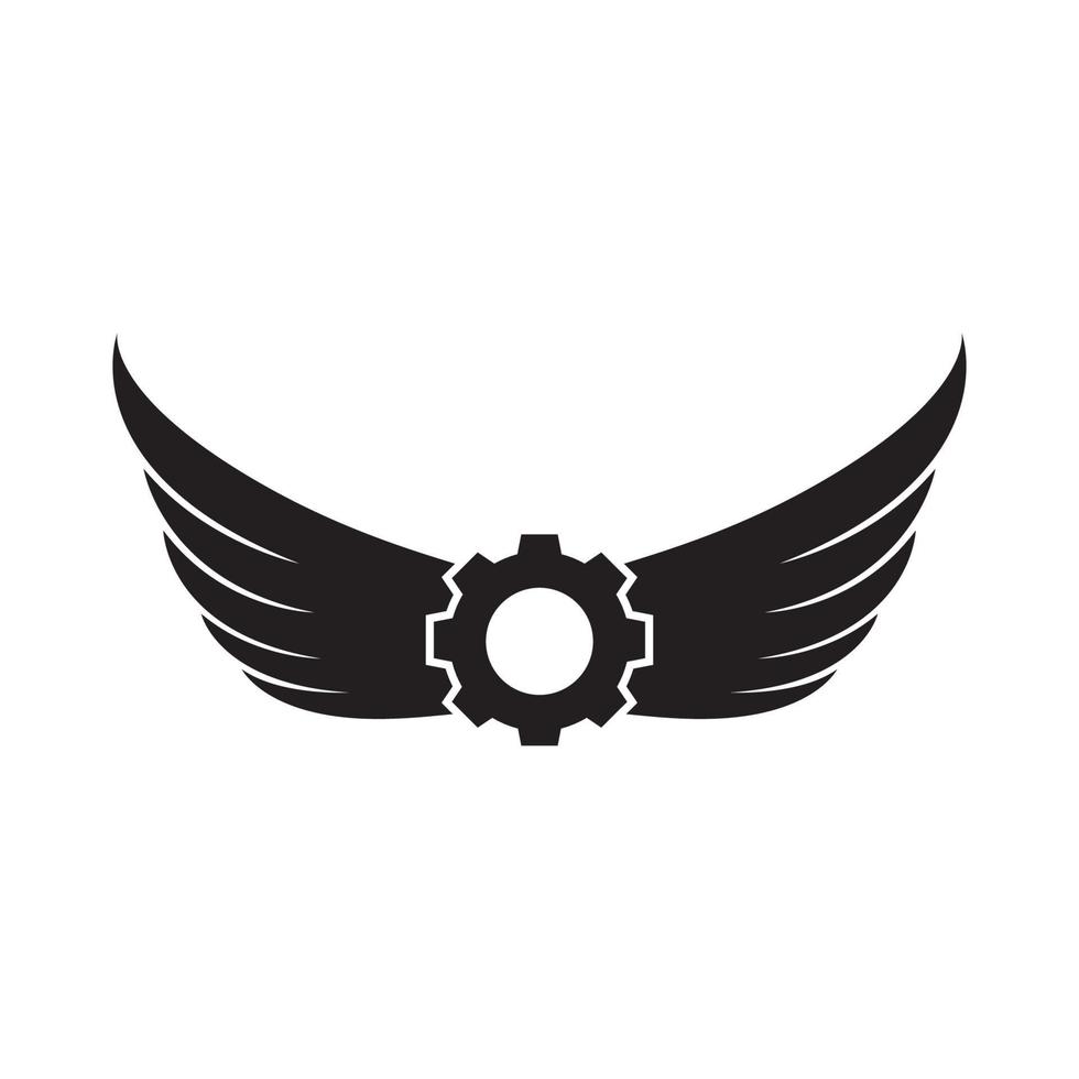 ali nere con design del logo del servizio di cambio, illustrazione dell'icona del simbolo grafico vettoriale idea creativa