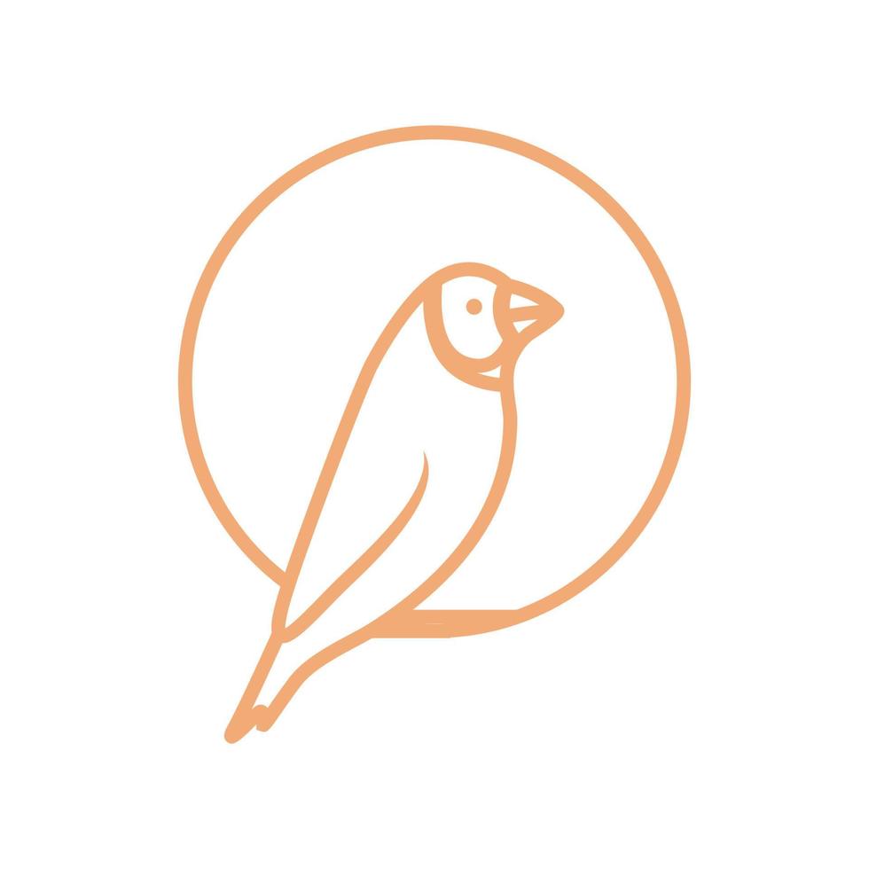 cerchio di linea con design del logo dei passeri di uccello, illustrazione dell'icona del simbolo grafico vettoriale idea creativa