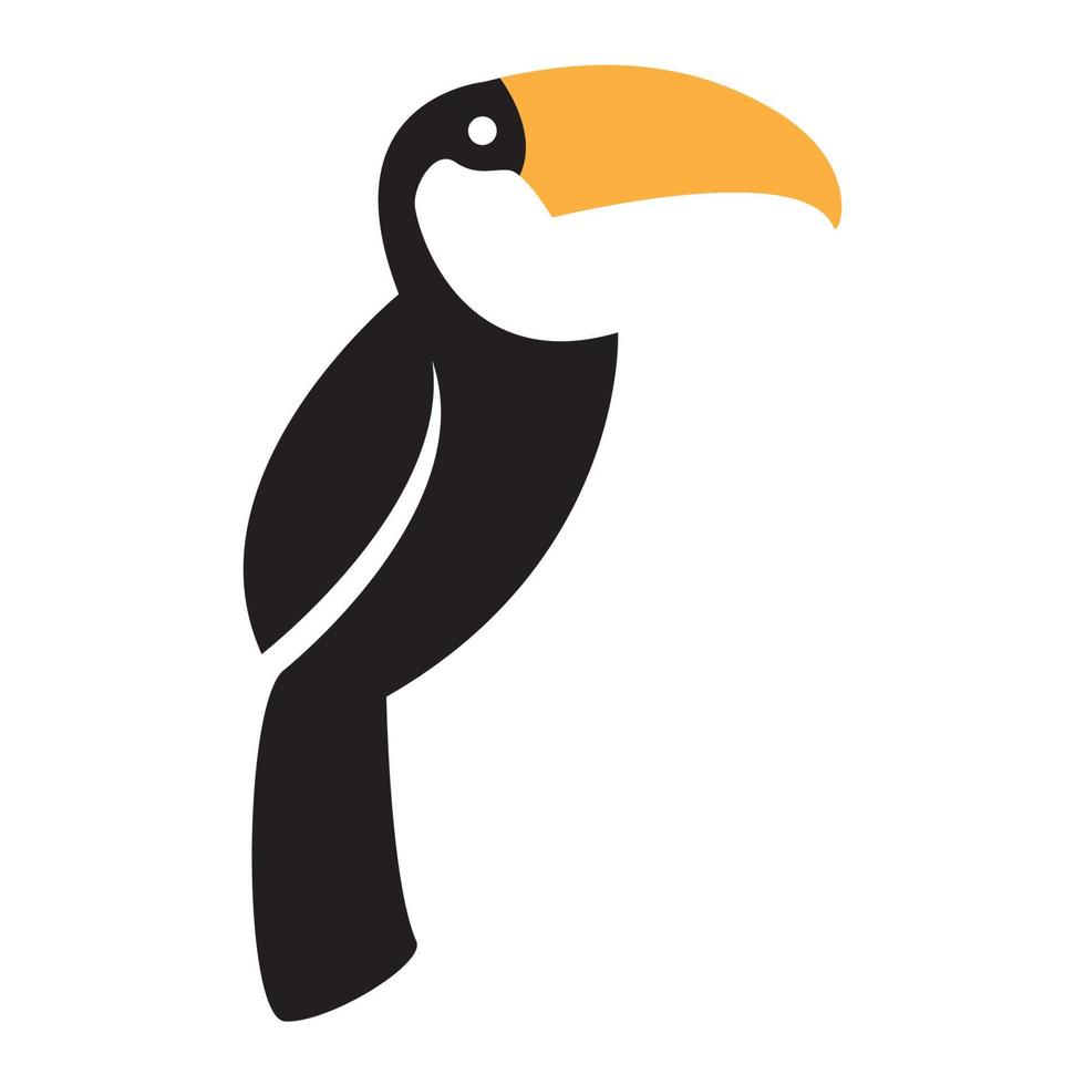 disegno grafico dell'illustrazione dell'icona del vettore simbolo del logo taucan dell'uccello piatto