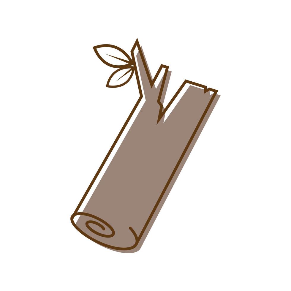linea astratta con un pezzo di logo in legno, illustrazione dell'icona del simbolo grafico vettoriale idea creativa