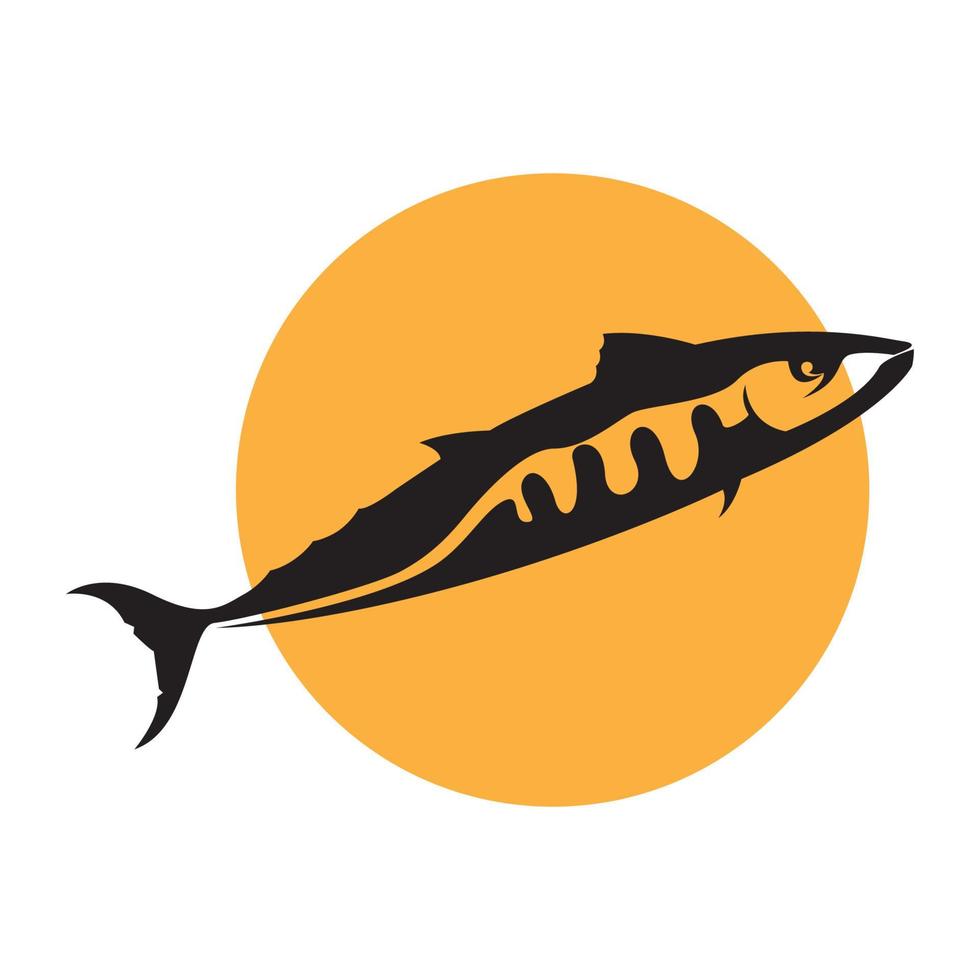 pesce moderno barracuda logo design vettore icona simbolo illustrazione