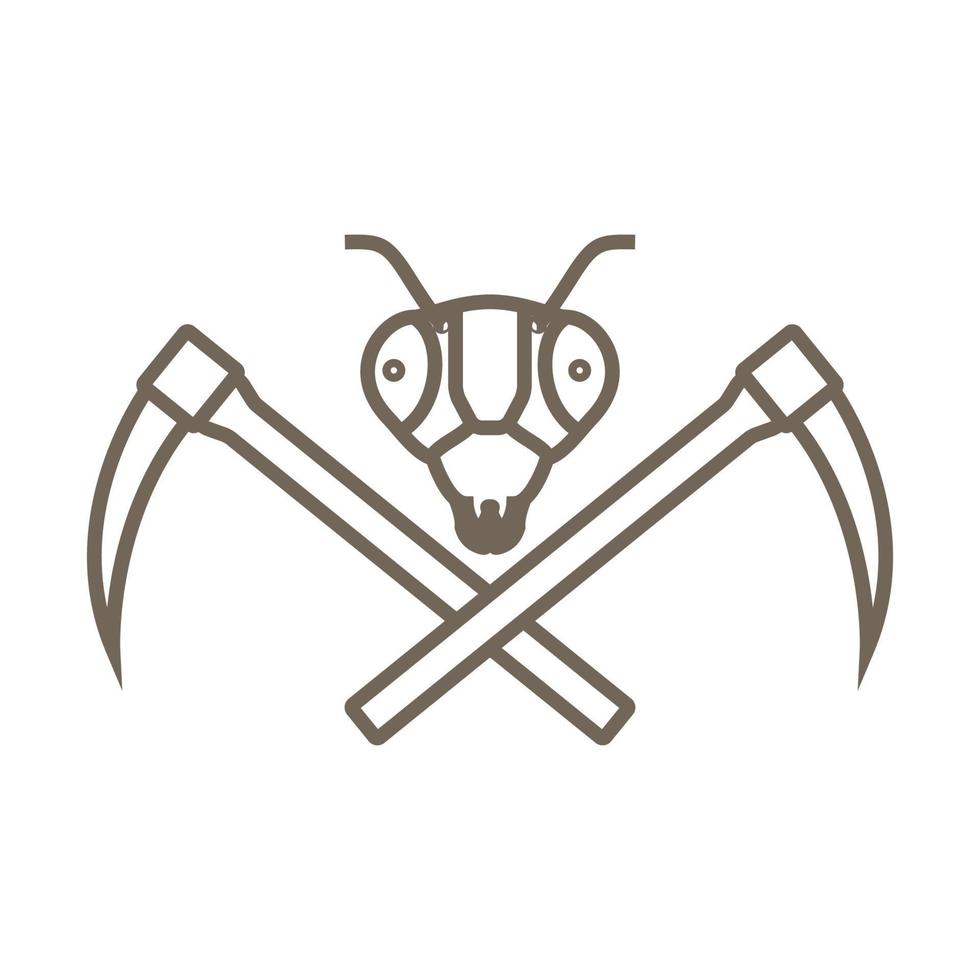 linee di formica testa minatore logo simbolo icona vettore illustrazione grafica design