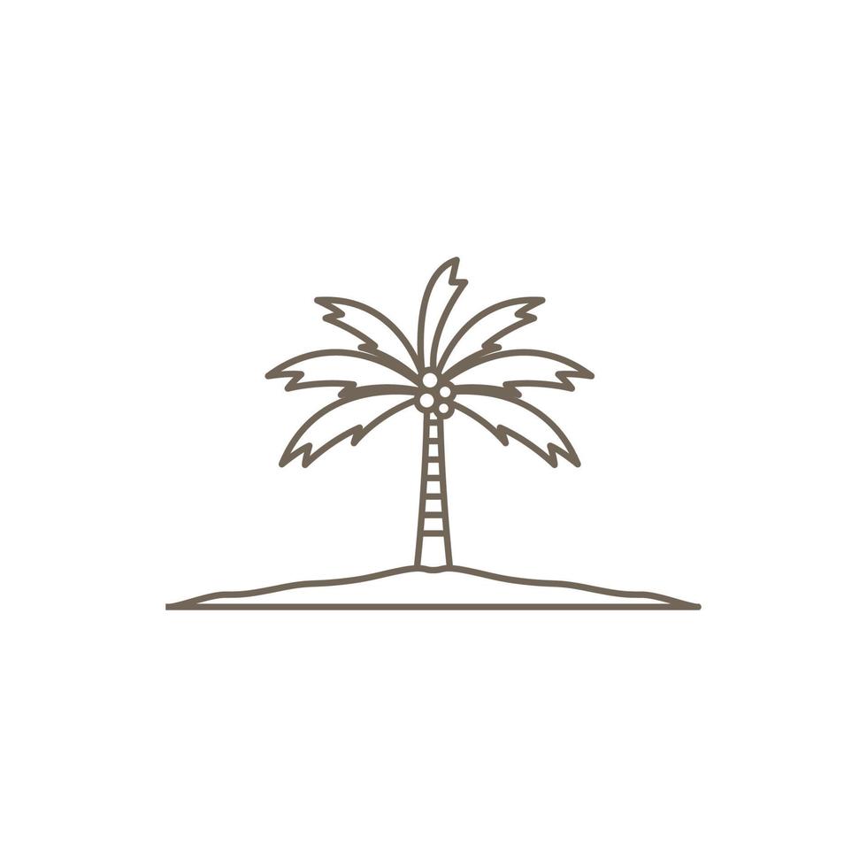 sabbia con alberi di cocco spiaggia hipster logo design, vettore grafico simbolo icona illustrazione idea creativa