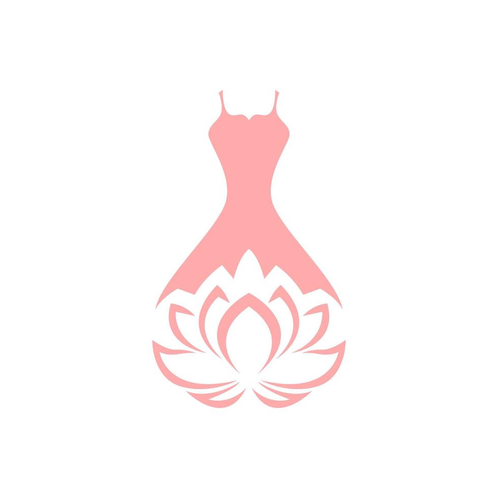 vestito da donna con disegno del logo della ninfea, illustrazione dell'icona del simbolo grafico vettoriale idea creativa