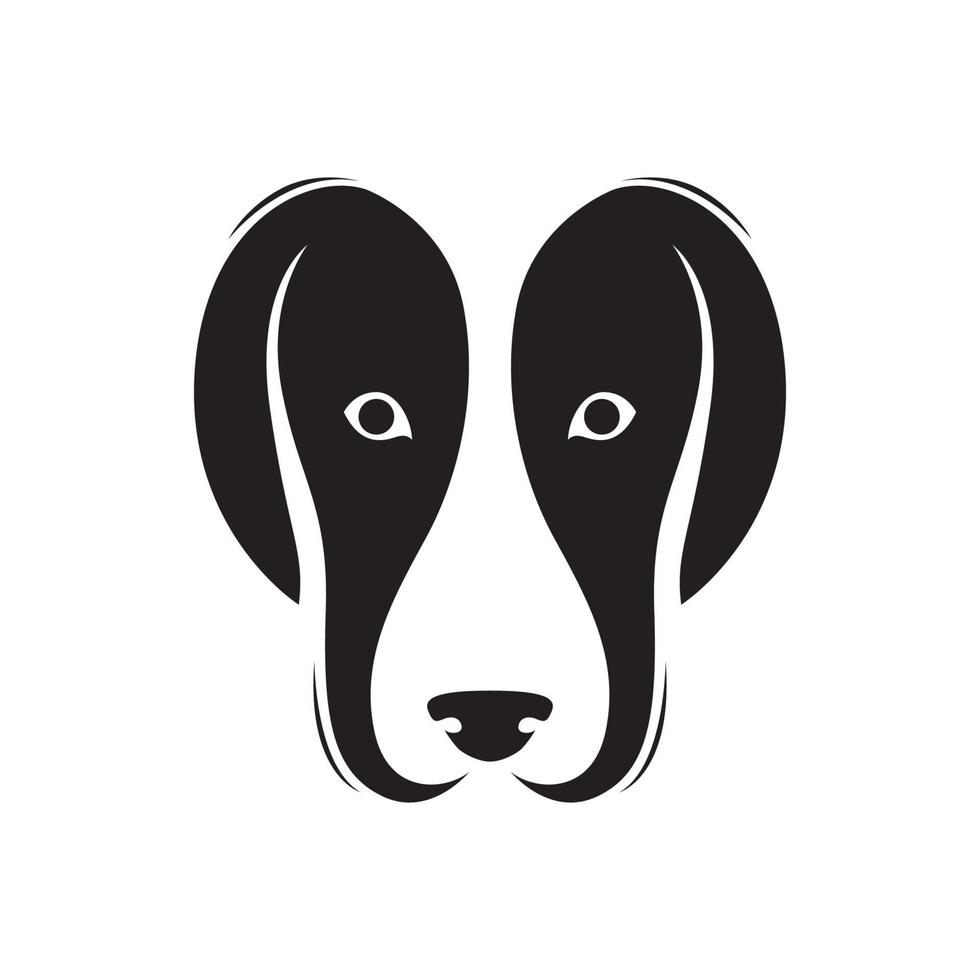 faccia testa cane border collie logo design grafico vettoriale simbolo icona illustrazione idea creativa