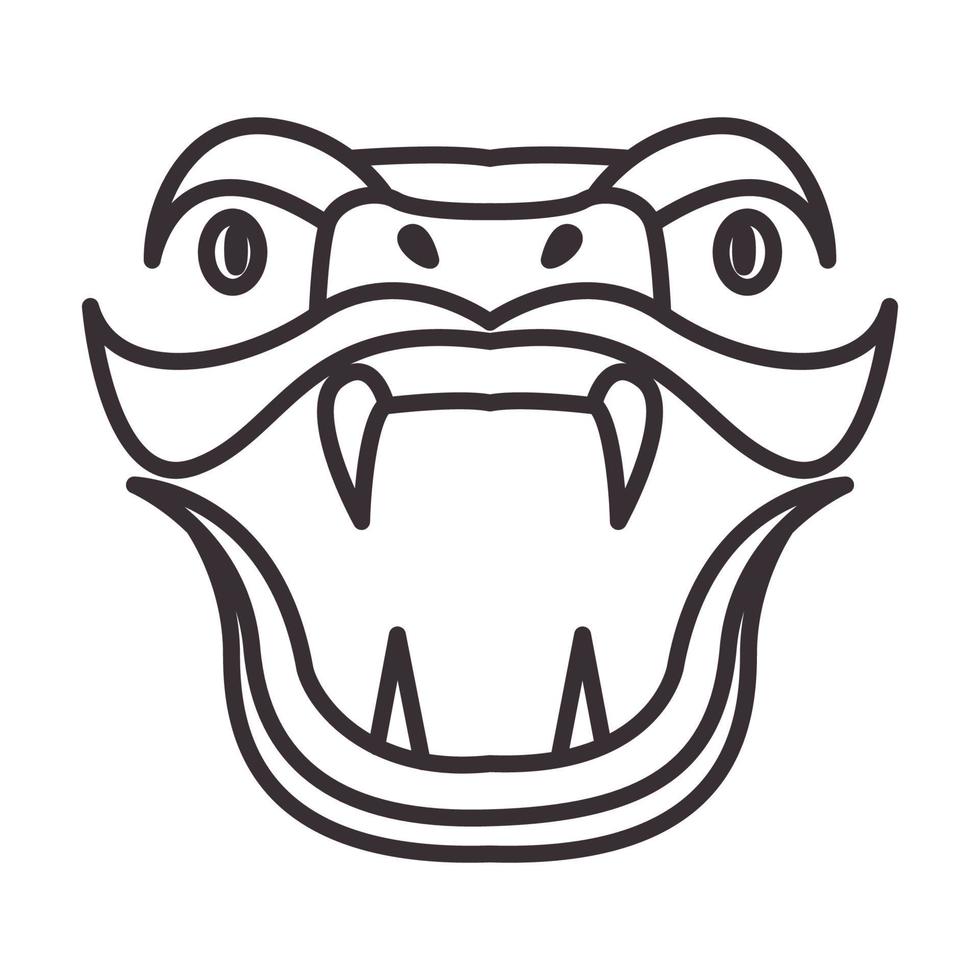 linee testa serpente cobra logo vintage simbolo icona vettore illustrazione grafica design