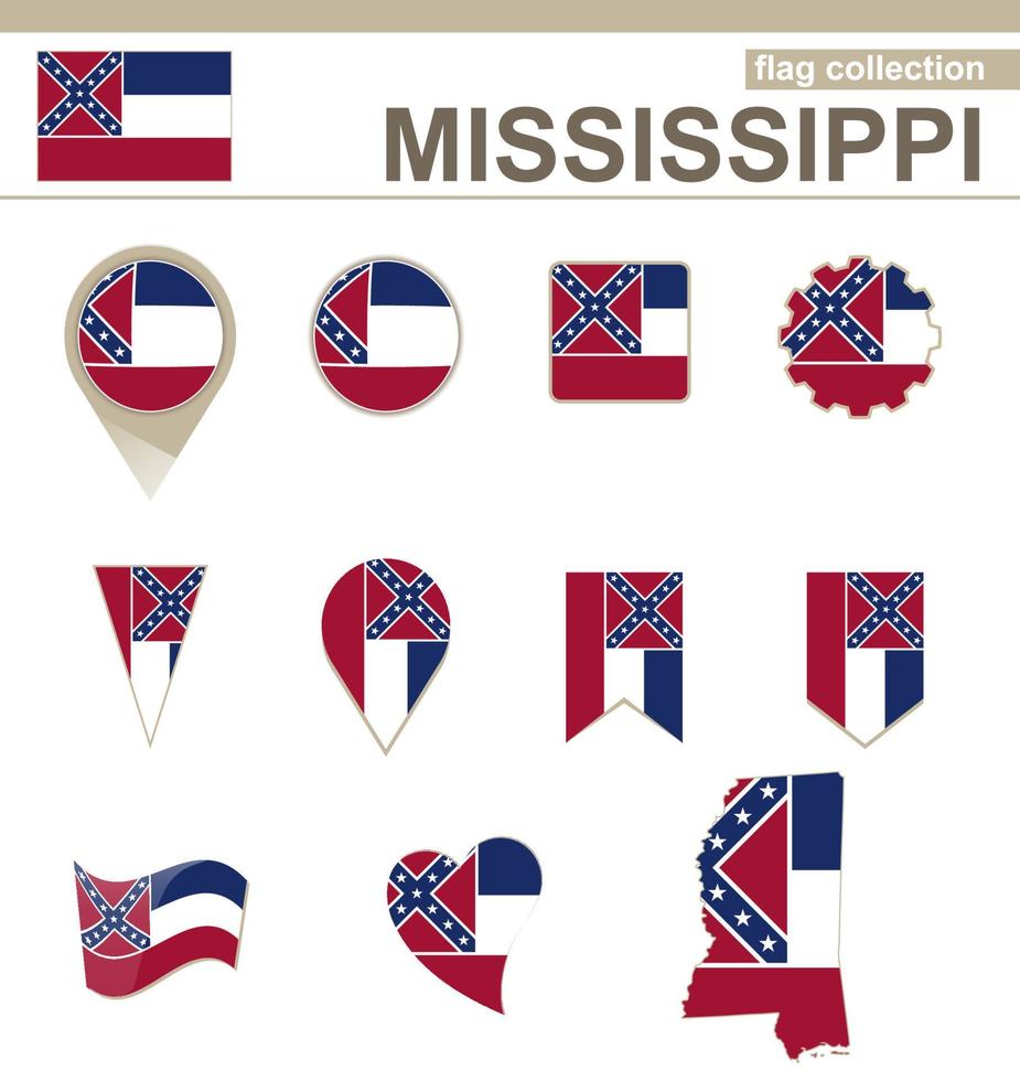 collezione bandiera mississippi vettore