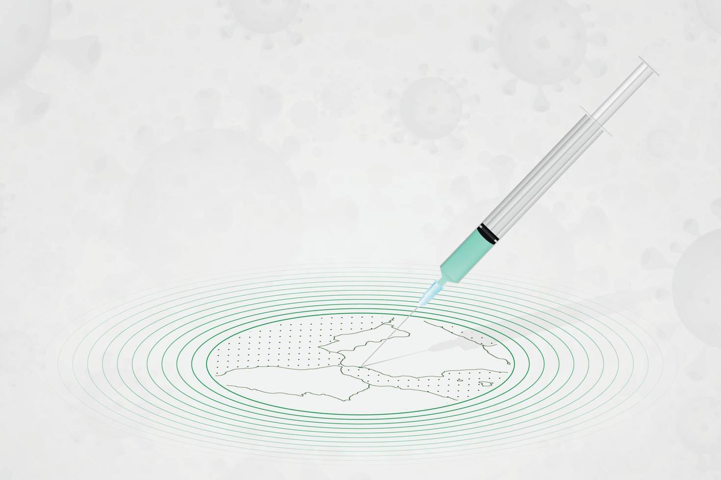 concetto di vaccinazione di gibilterra, iniezione di vaccino nella mappa di gibilterra. vaccino e vaccinazione contro il coronavirus, covid-19. vettore