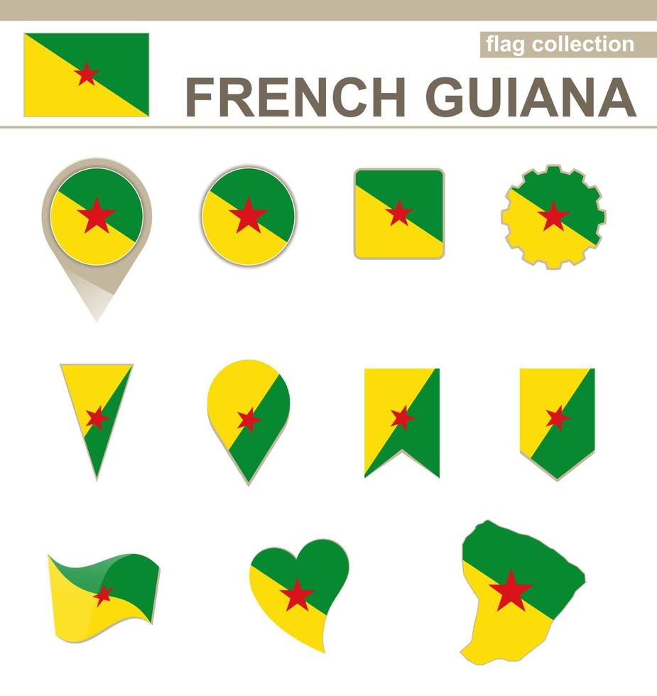 collezione di bandiere della guiana francese vettore
