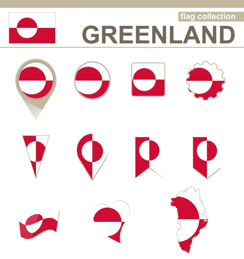 collezione di bandiere della Groenlandia vettore