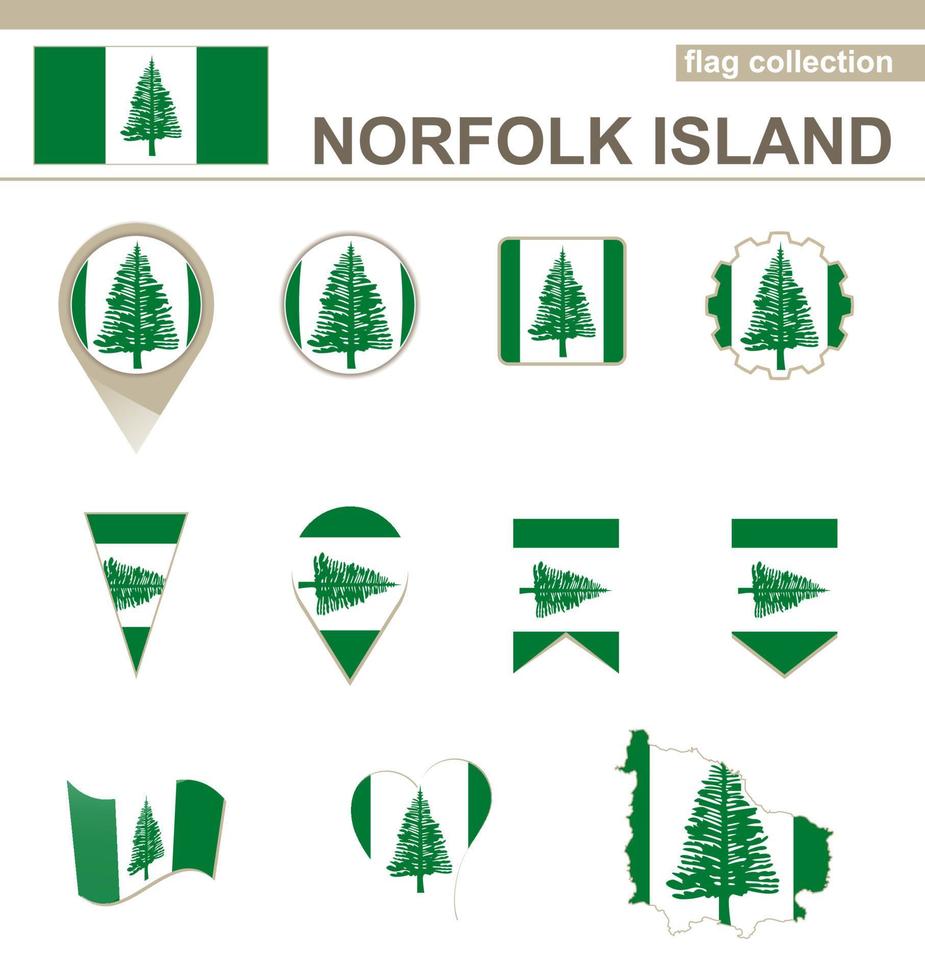 collezione di bandiere dell'isola del Norfolk vettore