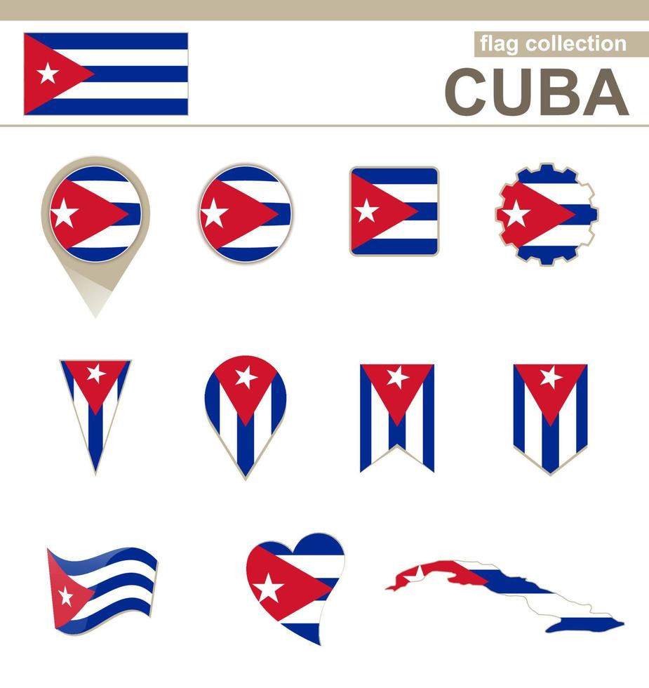 collezione di bandiere di cuba vettore