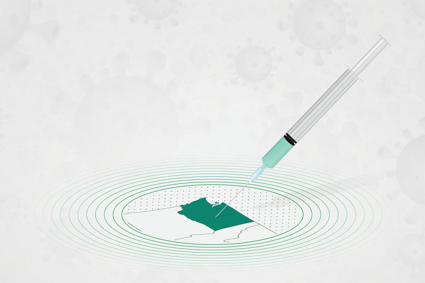 concetto di vaccinazione di Washington, iniezione di vaccino nella mappa di Washington. vaccino e vaccinazione contro il coronavirus, covid-19. vettore