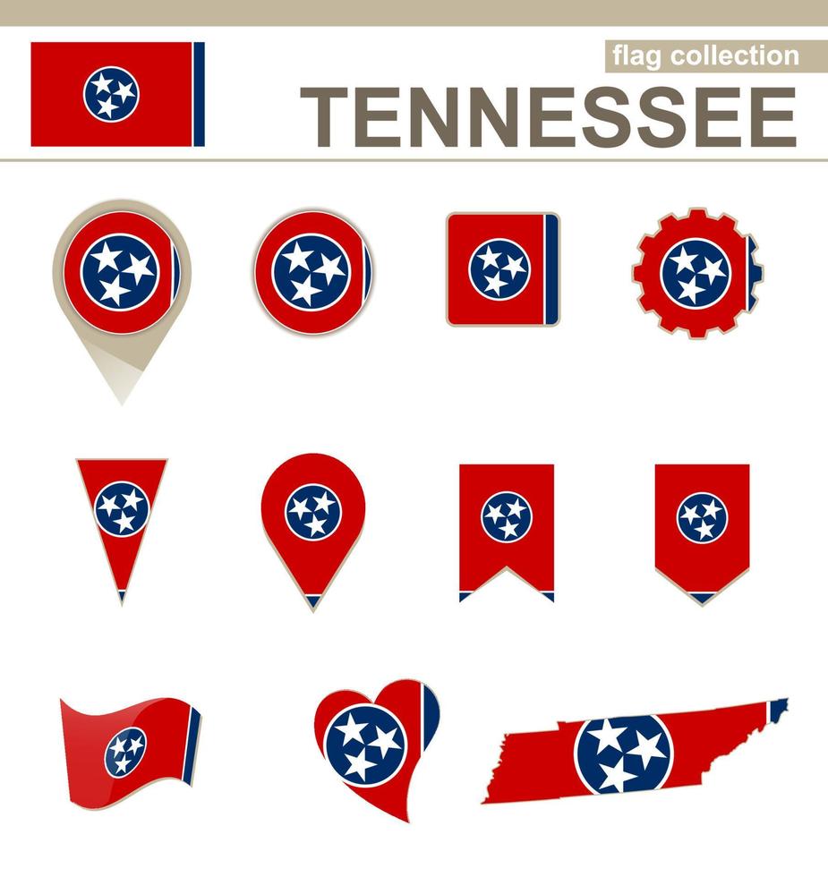 collezione di bandiere del Tennessee vettore