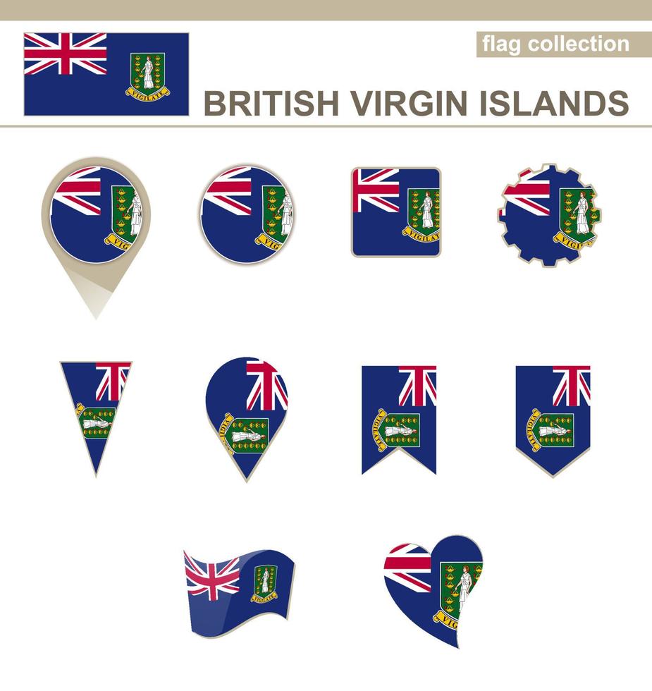 collezione di bandiere delle isole vergini britanniche vettore