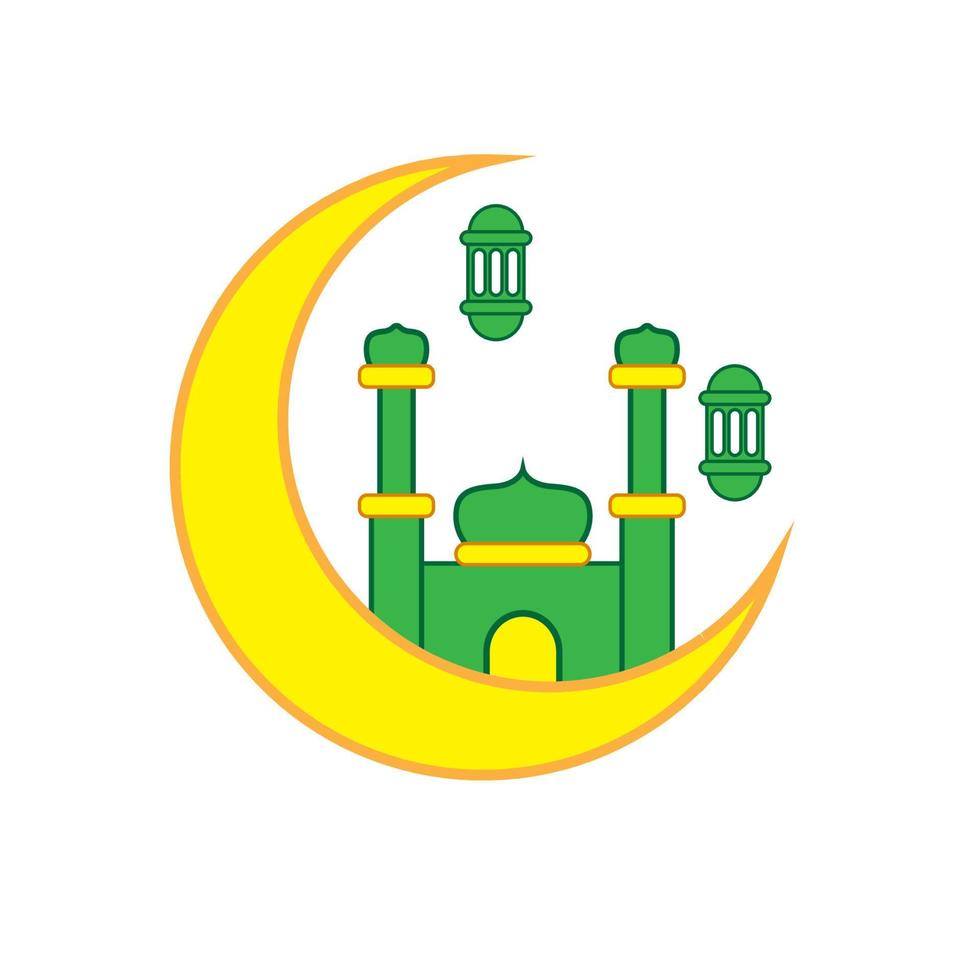 disegno colorato dell'illustrazione della moschea per l'adesivo. vettore