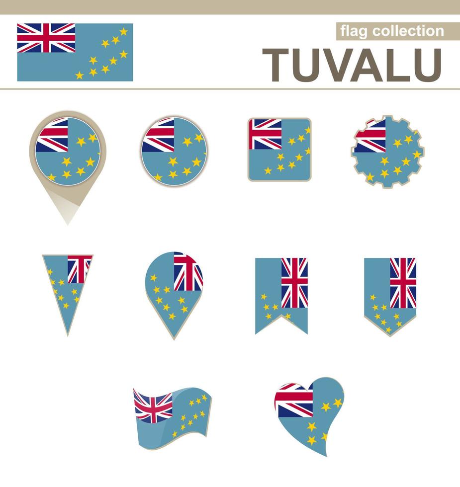 collezione di bandiere tuvalu vettore
