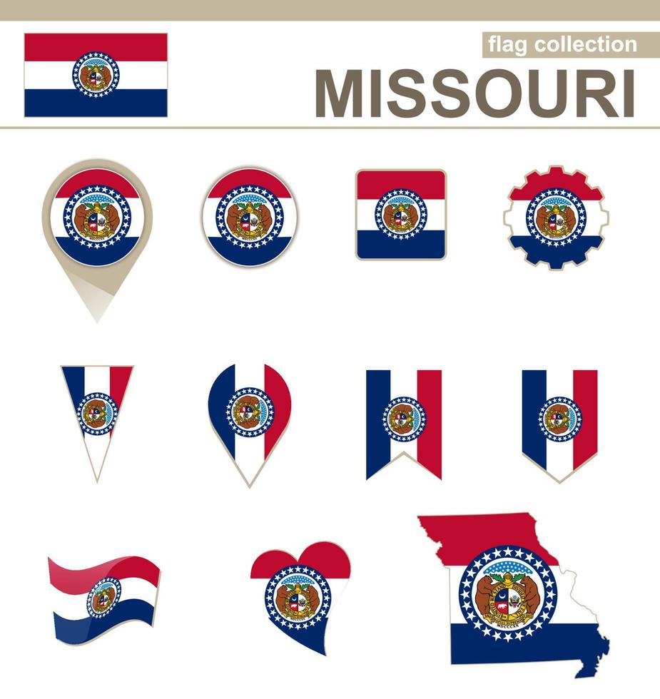 collezione di bandiere del Missouri vettore