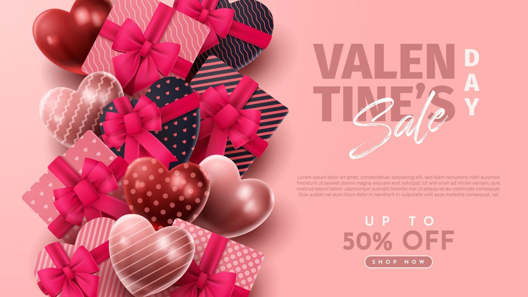 presentazione del prodotto 3d di san valentino per banner, pubblicità e affari. illustrazione vettoriale