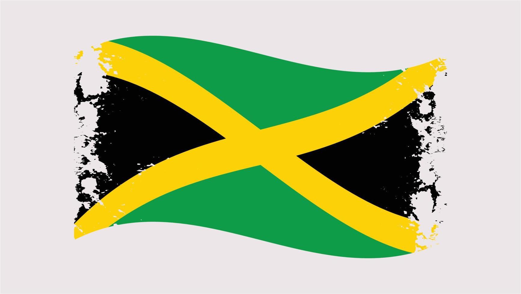 design della bandiera della spazzola del grunge ondulato della Giamaica vettore