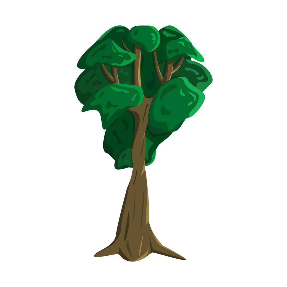 albero di quercia verde realistico isolato su sfondo bianco - vettore