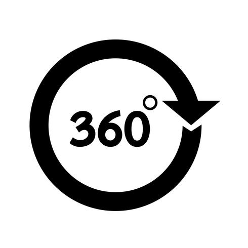 Icona 360 gradi vettore