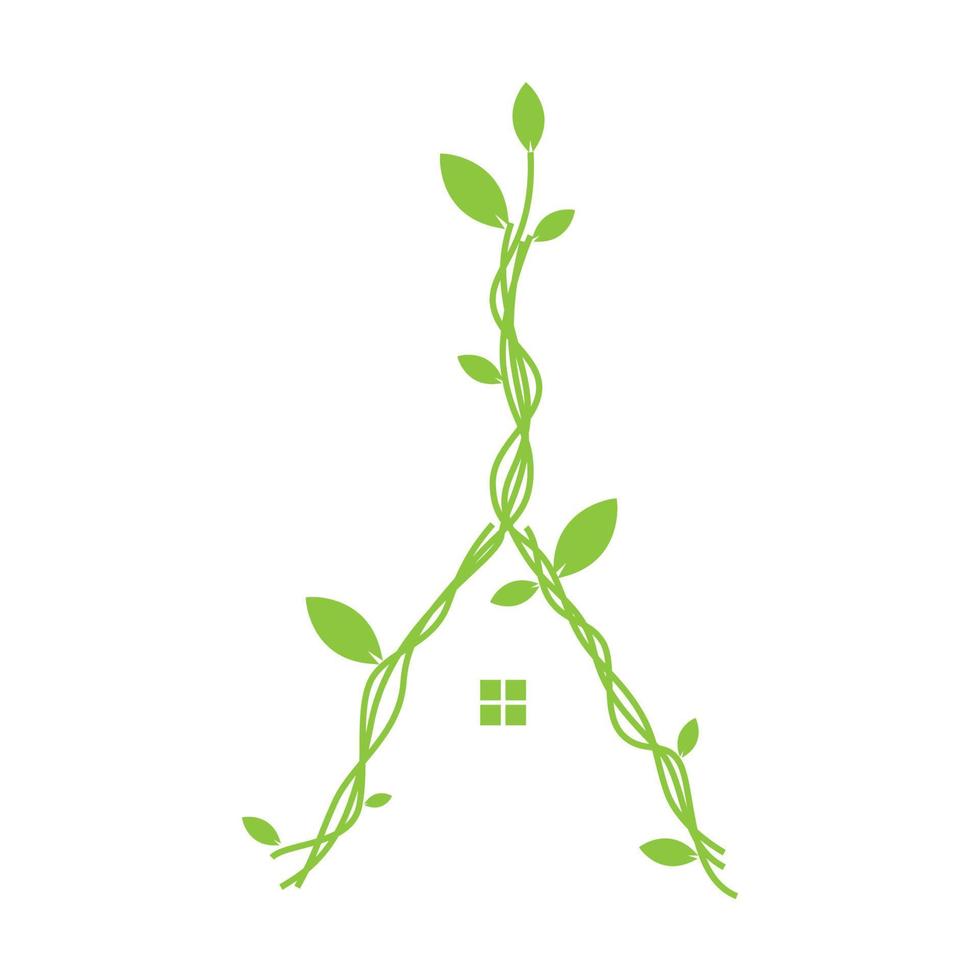 piante di vite con logo domestico simbolo icona vettore illustrazione grafica