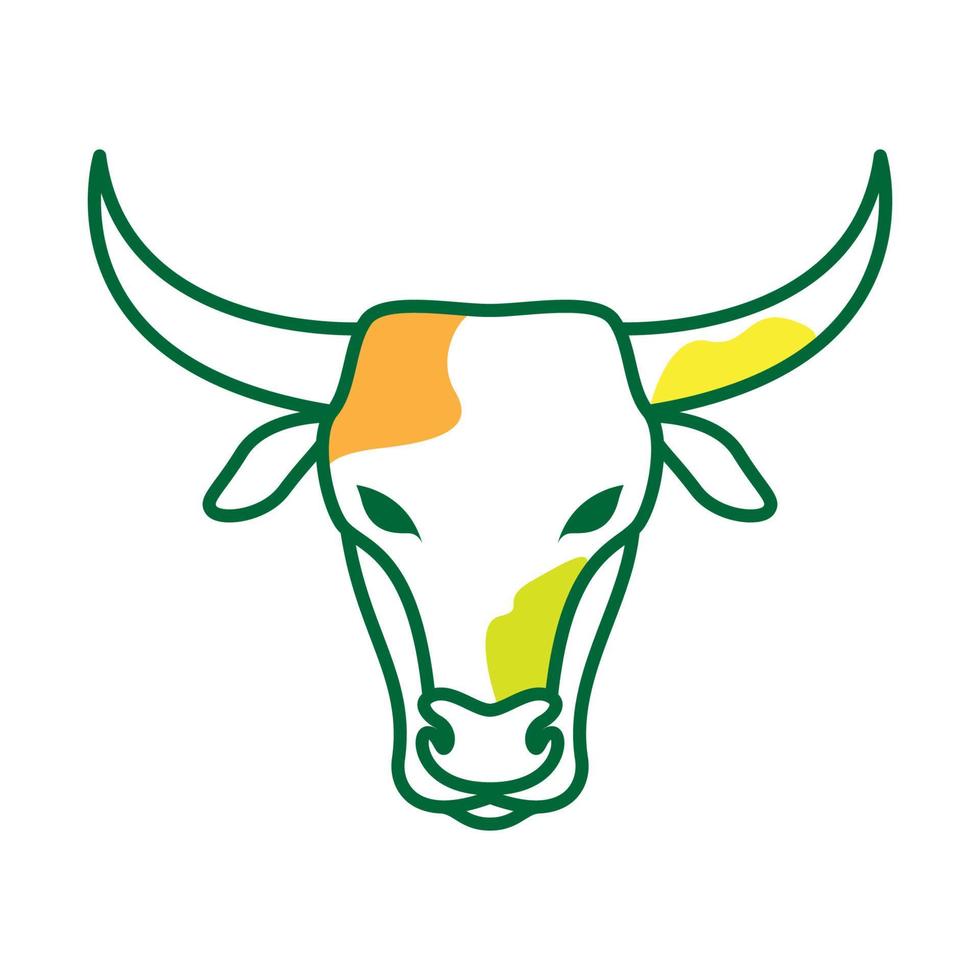 linee moderne astratte colorate testa mucca logo simbolo icona vettore illustrazione graphic design
