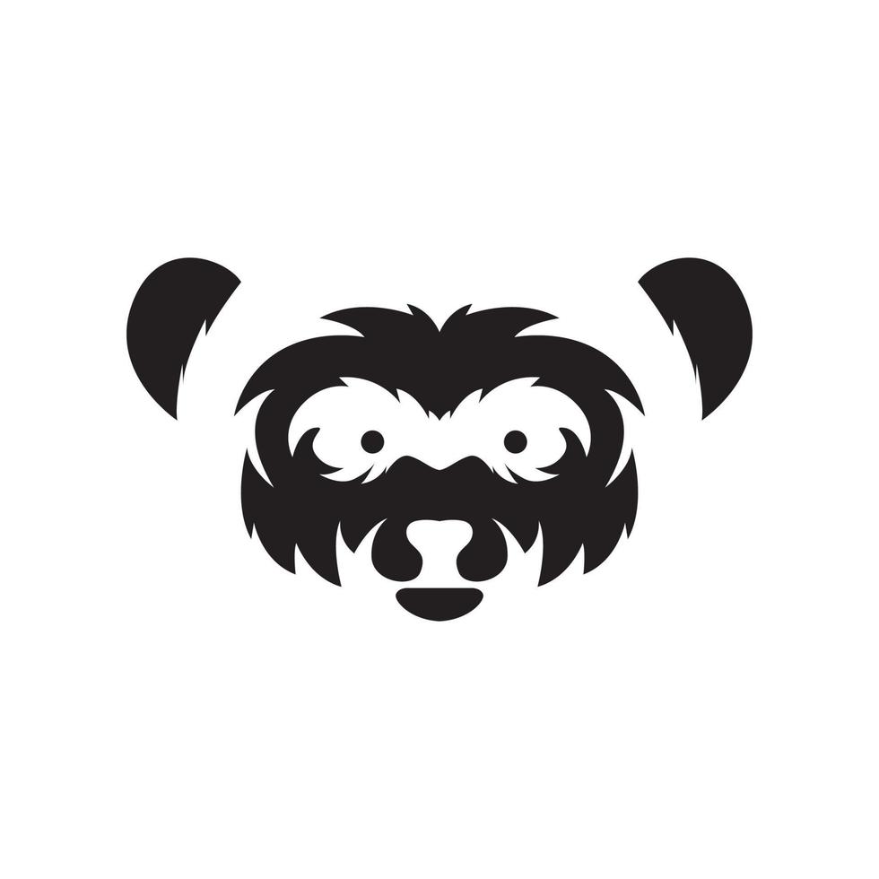 faccia isolata koala nero logo design, simbolo grafico vettoriale icona illustrazione idea creativa