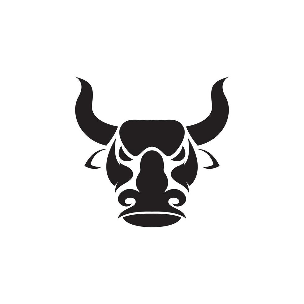 nero testa spaventosa mucca o bufalo logo design, vettore grafico simbolo icona illustrazione idea creativa