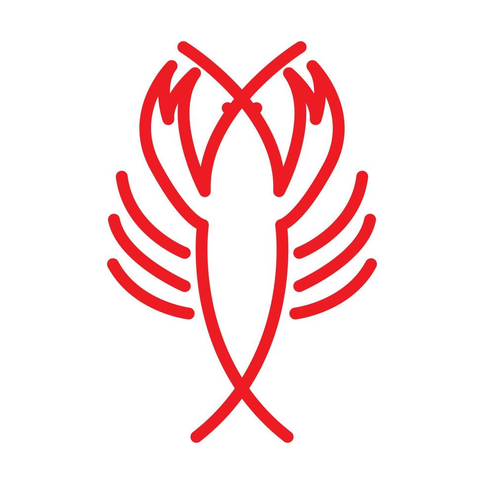 gamberetti linee di pesce logo vintage simbolo icona vettore illustrazione grafica design