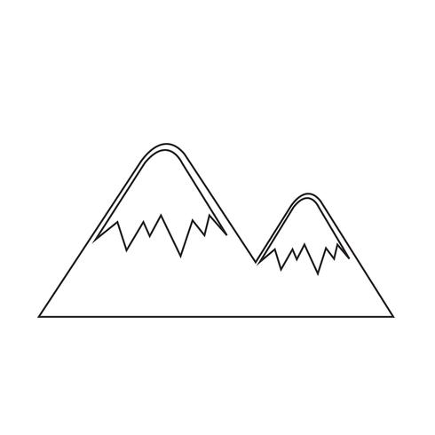 Segno dell&#39;icona di montagna vettore