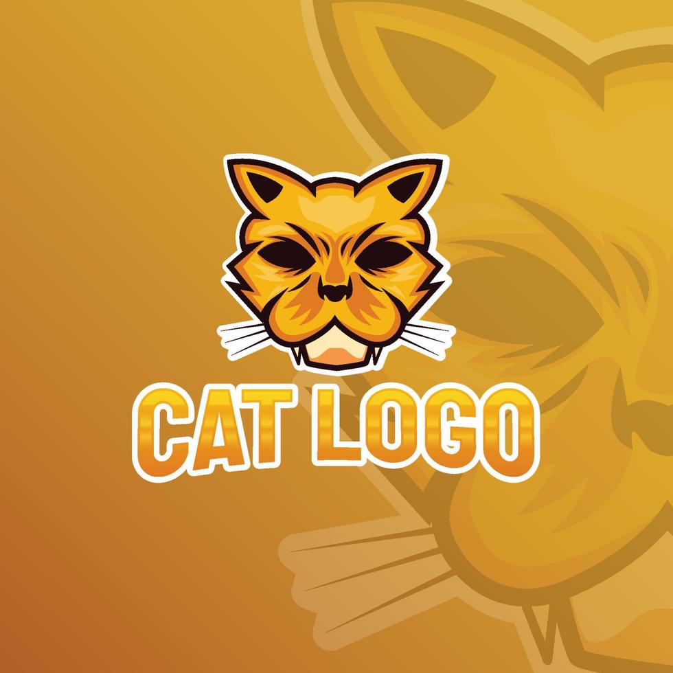 logo del gatto mascotte esport logo di gioco vettore