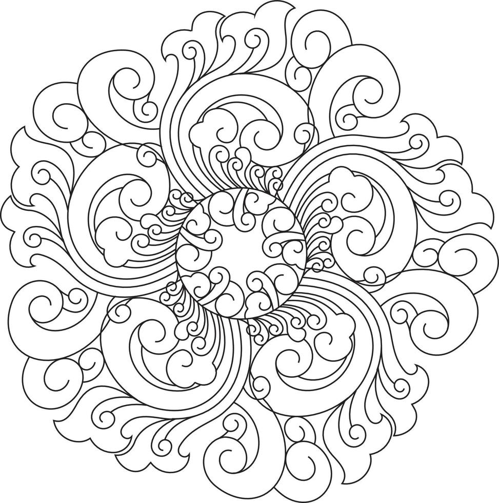 rangoli tradizionali e culturali indiani, alpona, kolam o paisley vector line art. arte bengala india. per la stampa tessile, logo, carta da parati