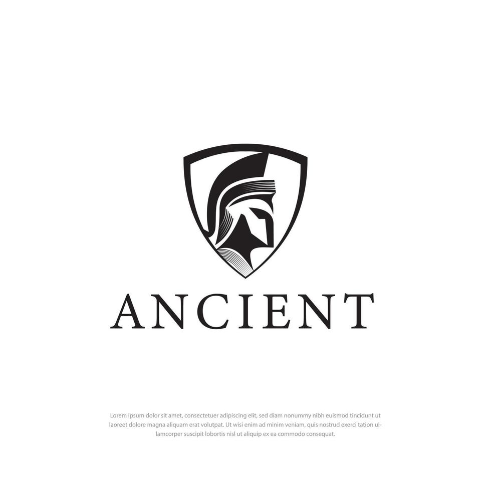 antichi cavalieri medievali templari guerriero casco logo design, simbolo, icona, modello vettore
