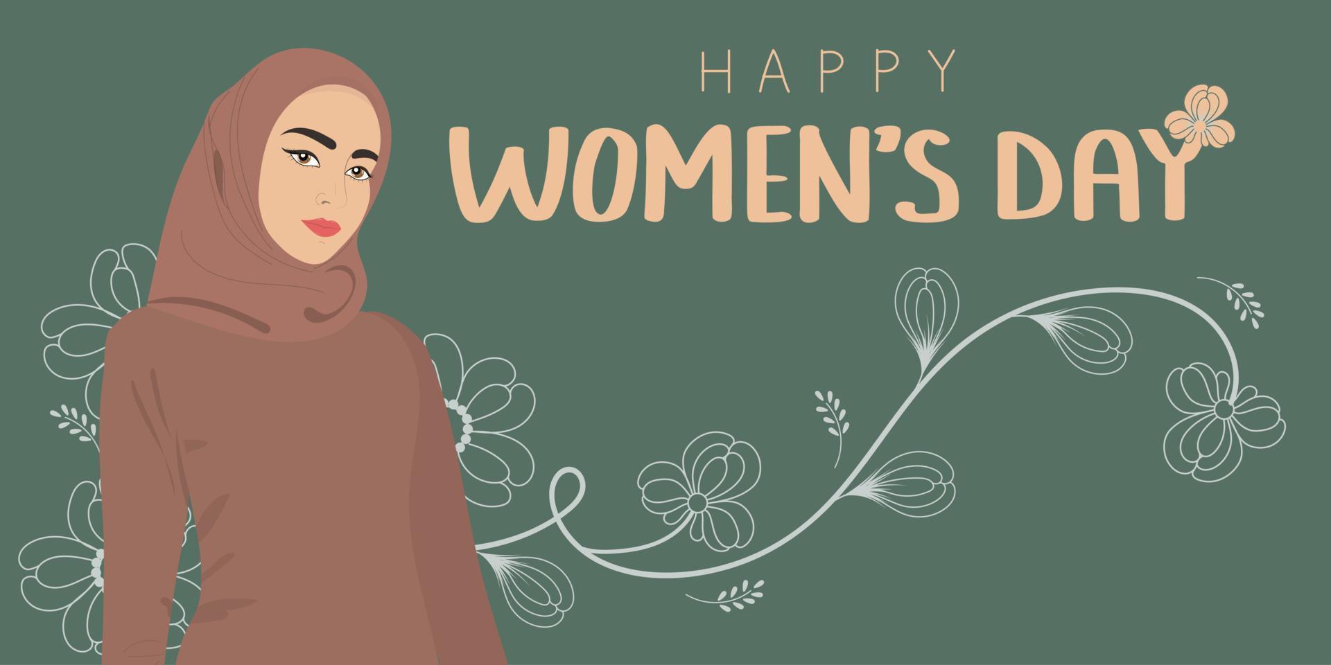 illustrazione della giornata internazionale della donna con donna e fiori vettore