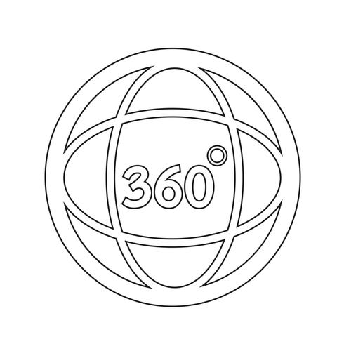 Icona a 360 gradi vettore