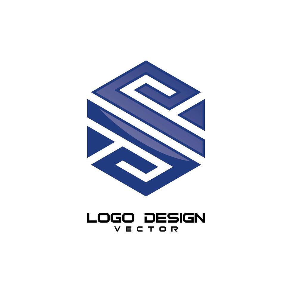 design del logo della geometria della lettera s vettore