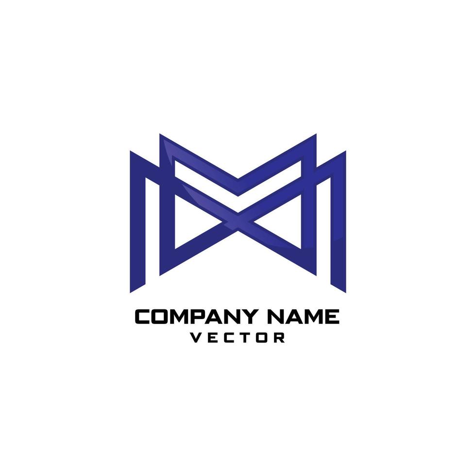 m lettera logo modello vettoriale