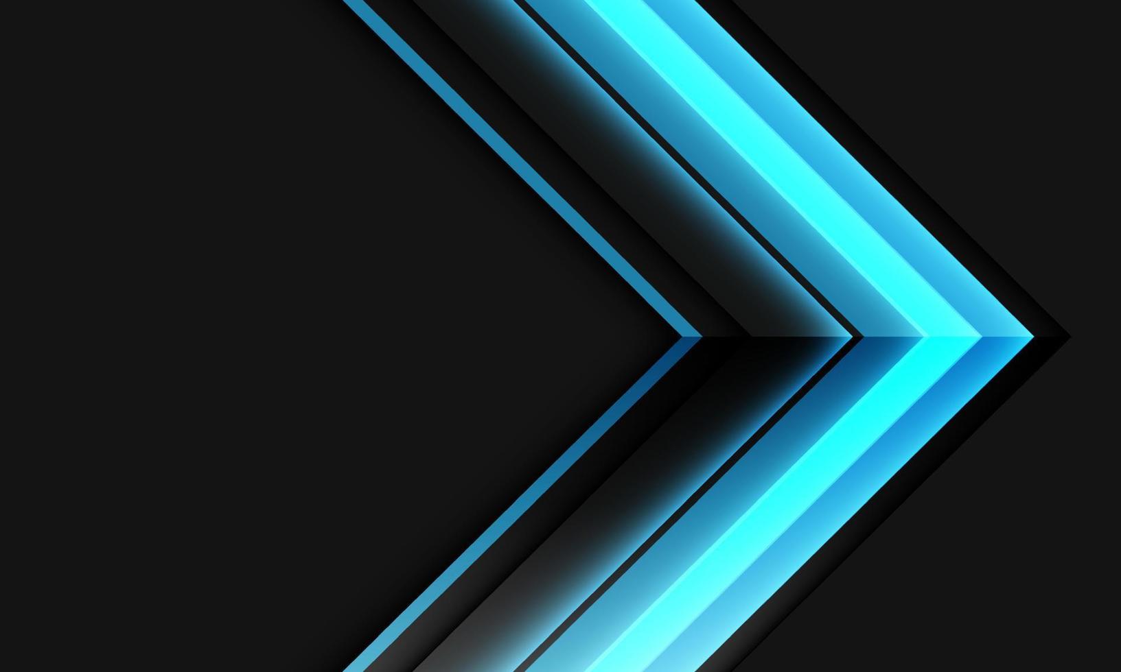 direzione della freccia al neon blu astratta geometrica sul design grigio moderno vettore di sfondo futuristico