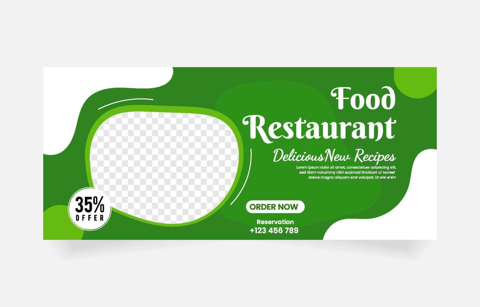 modello di banner ristorante cibo vettore