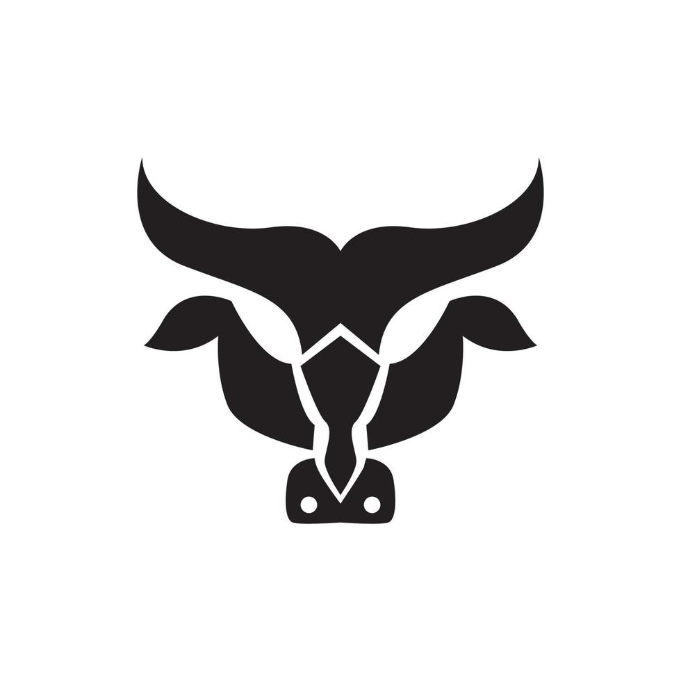 faccia strana mucca nera logo design, vettore grafico simbolo icona illustrazione idea creativa