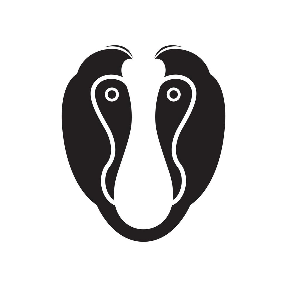 design del logo della scimmia della proboscide del viso, illustrazione dell'icona del simbolo grafico vettoriale idea creativa